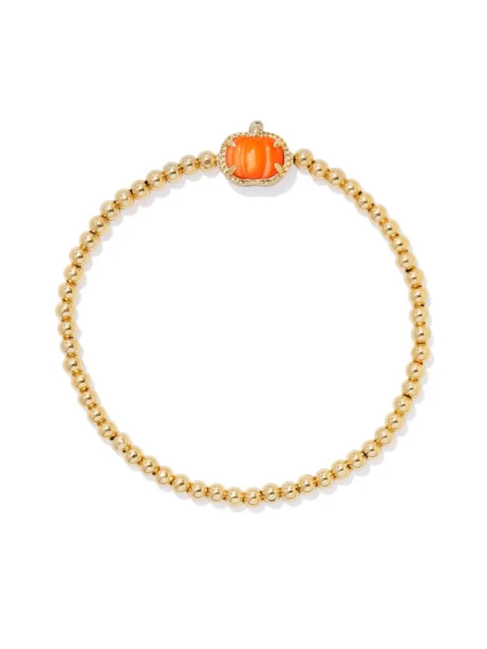 NWT Kendra Scott Pumpkin Gold Stretch Bracelet in Orange Mother-of-Pearl
